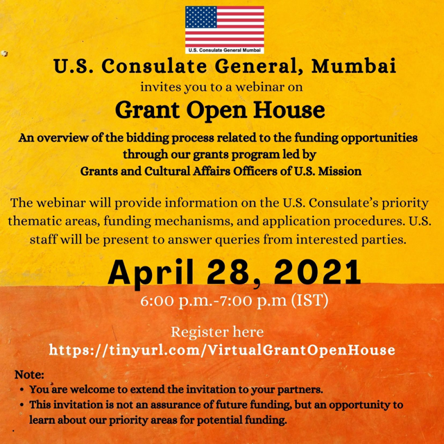 Grant Open House event on Wednesday, April 28, 2021